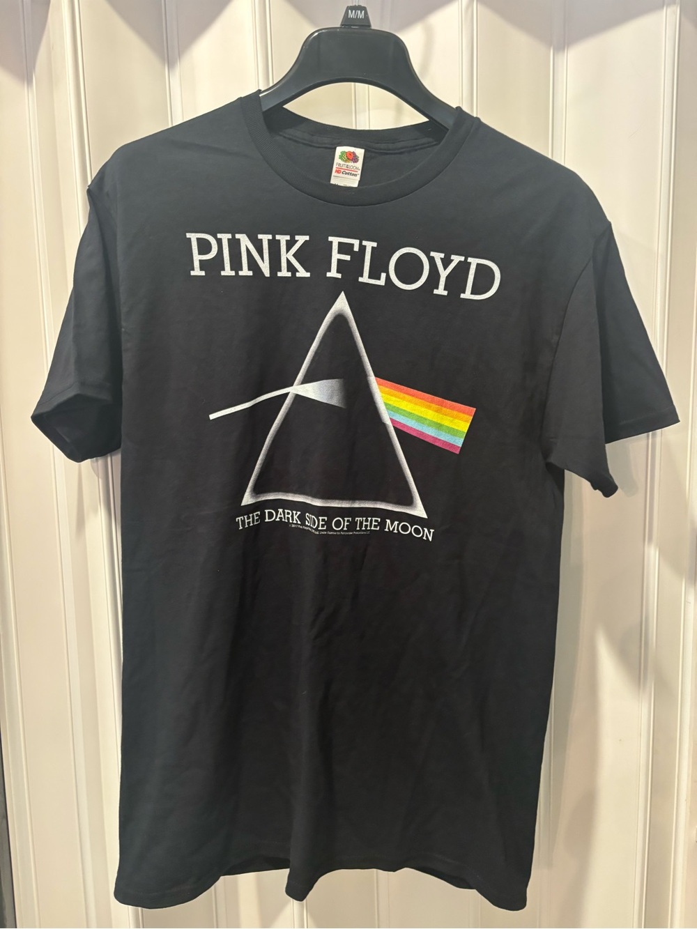 Pink Floyd Black Tee with Prism Rainbow Graphic Size Medium